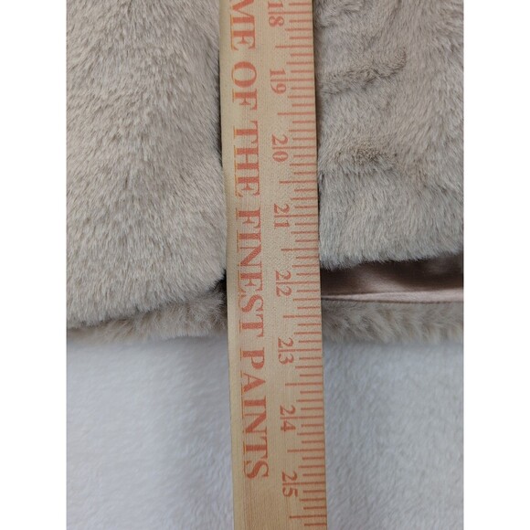 Alison Sheri Faux Fur Coat Jacket Women’s M Camel Colored Soft Shaggy Vogue NWT - Picture 8 of 16